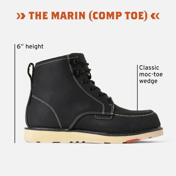BRUNT Marin (Comp Toe) - 6" Waterproof Safety Toe Work Boot - New Without Box - Picture 12 of 15